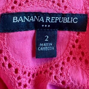 Banana Republic Vibrant Coral/Pink Cotton Dress